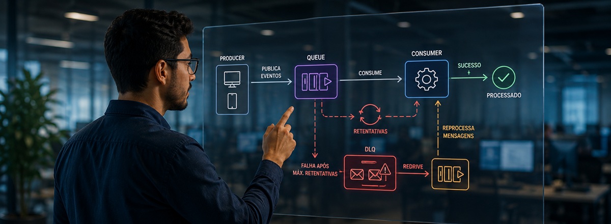 Mensageria e DLQ: Retentativas e Redrive